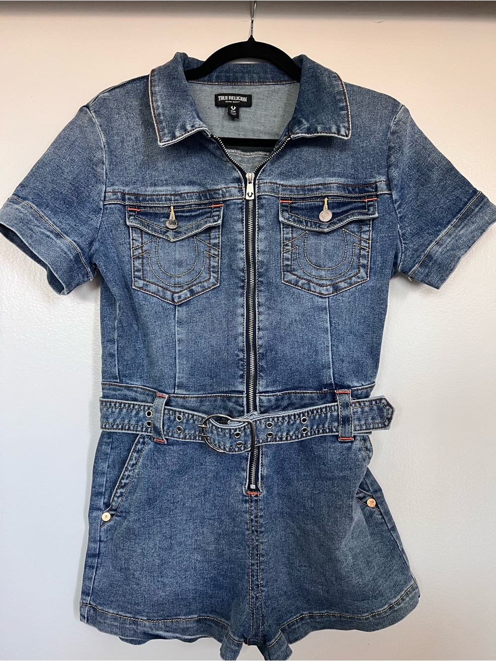 True Religion Light Blue Denim Jacket with Zip